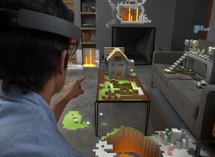 Minecraft sur HoloLens : réalité augmentée